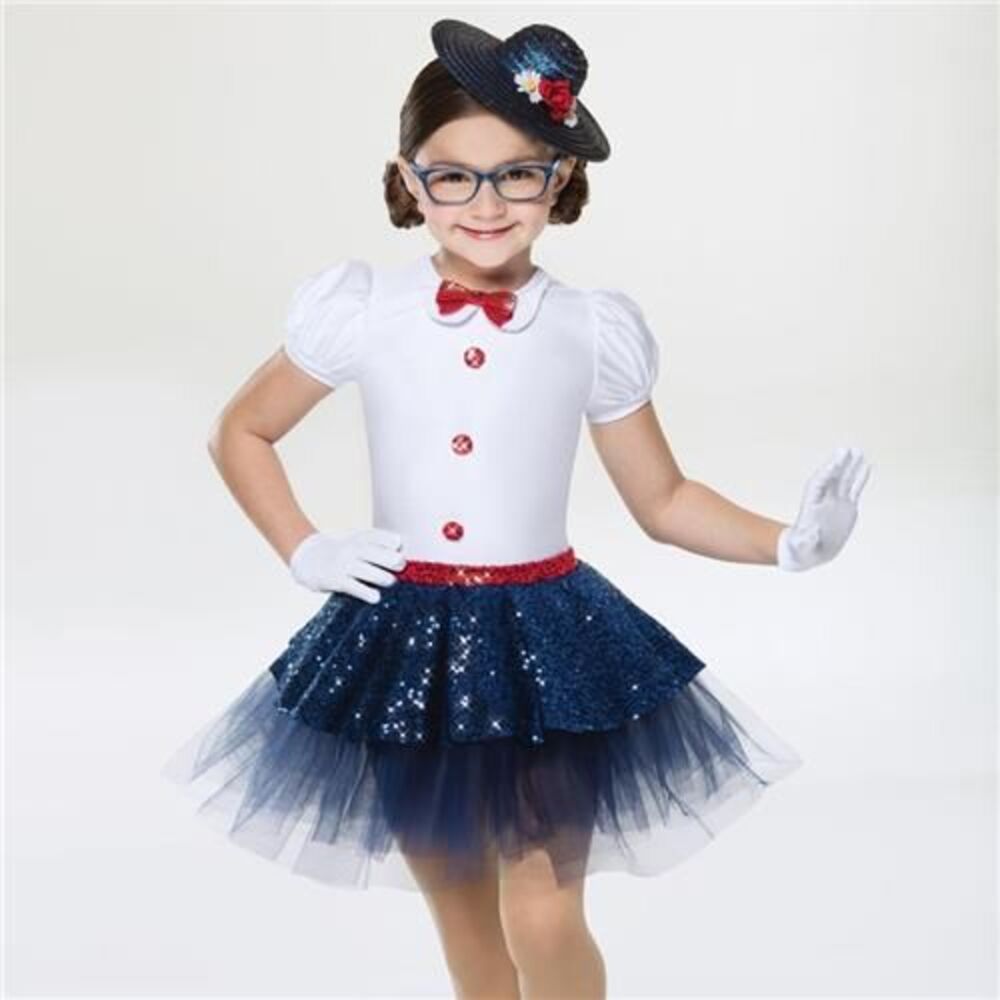 Dance Costume Revolution RC19805 Navy Blue large Child Jazz Sequin Tap Lycra